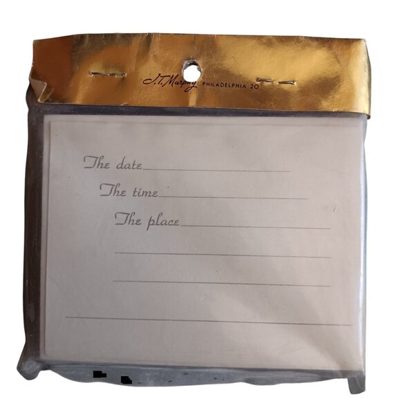 Vintage Cocktail Invitation Cards Set 12 Envelopes With Pink Elephant Design - Picture 2 of 3